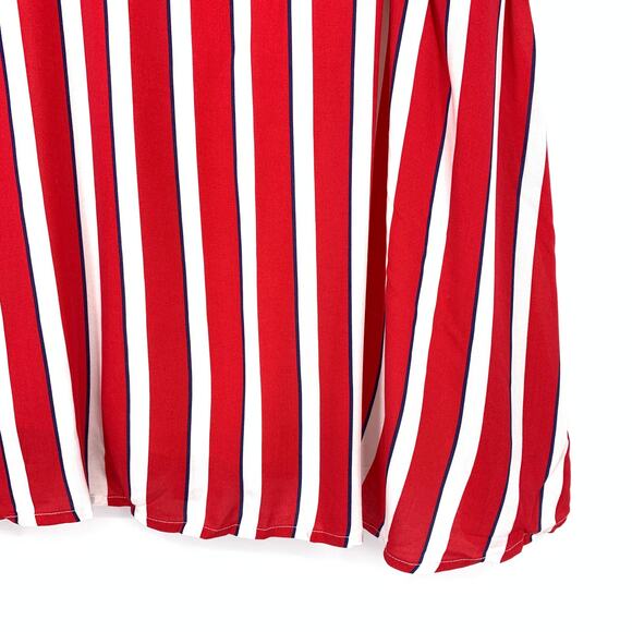 Modcloth X Collectif Ornella Yacht Stripe Skirt Womens 8 Red White Blue Stripe - Picture 4 of 8